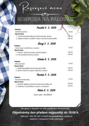 Jídelní lístek 4 - 7.5.2026